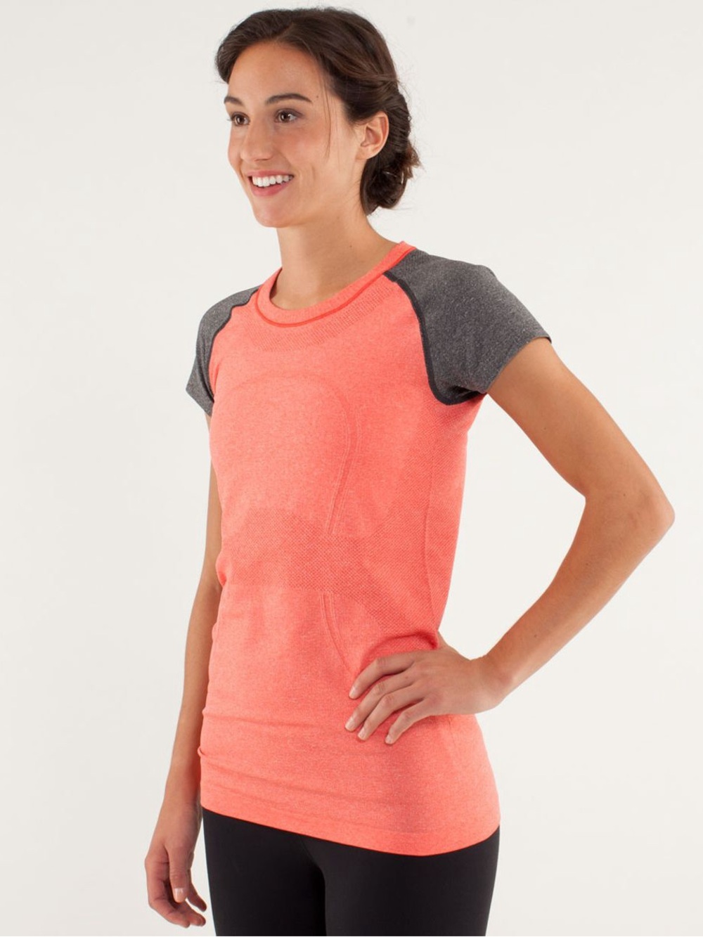 RARE Vintage Coral Color Block Lululemon Swiftly Tech Size 8